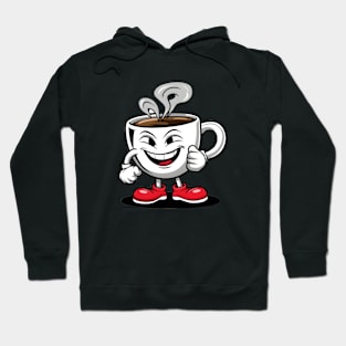 Funny Coffee Cup Laughing image print Hoodie